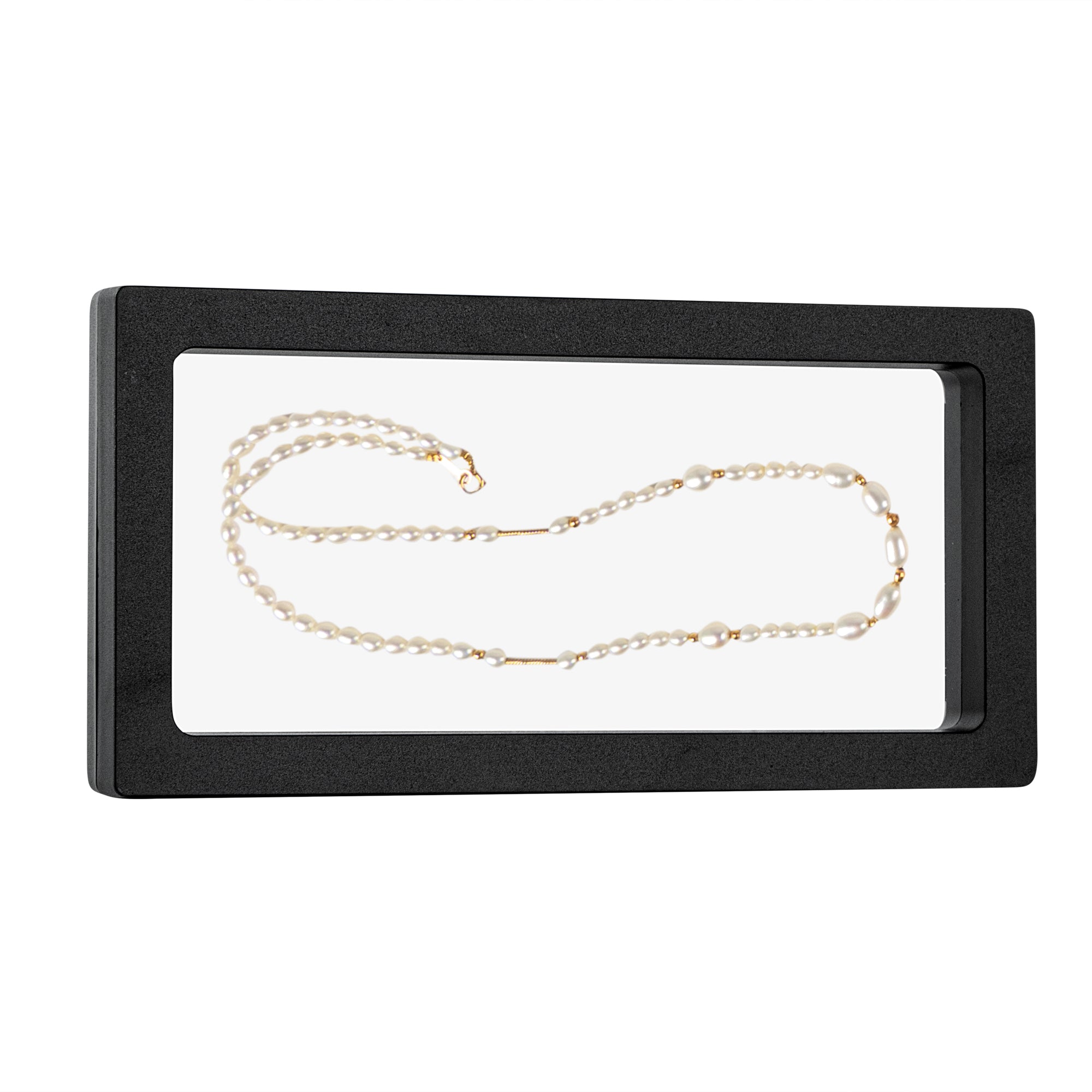 Display Tek Rectangle Black Plastic 3D Floating Display Case - 9" x 4 1/4" x 3/4" - 10 count box
