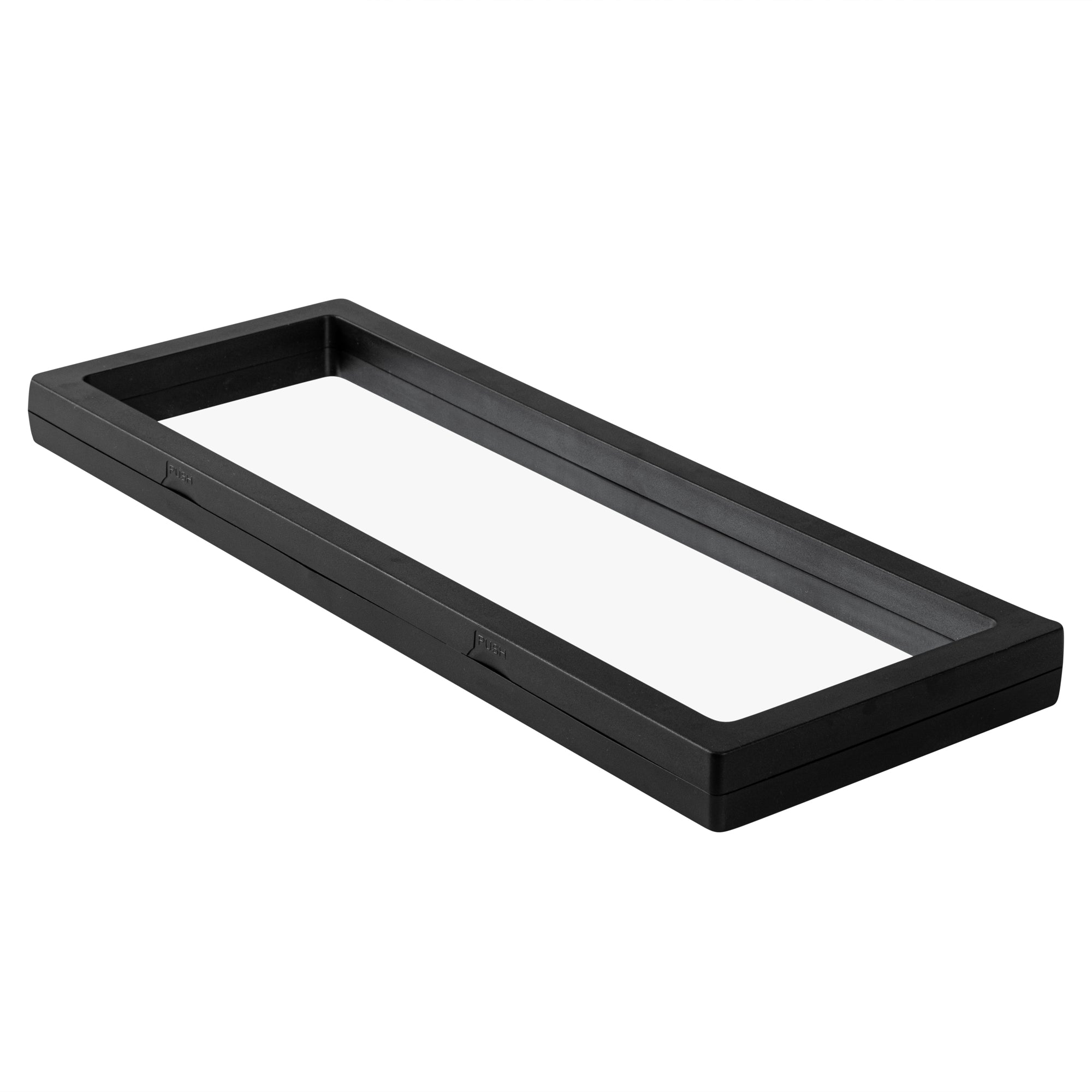 Display Tek Rectangle Black Plastic 3D Floating Display Case - 11 3/4" x 4 1/4" x 3/4" - 10 count box