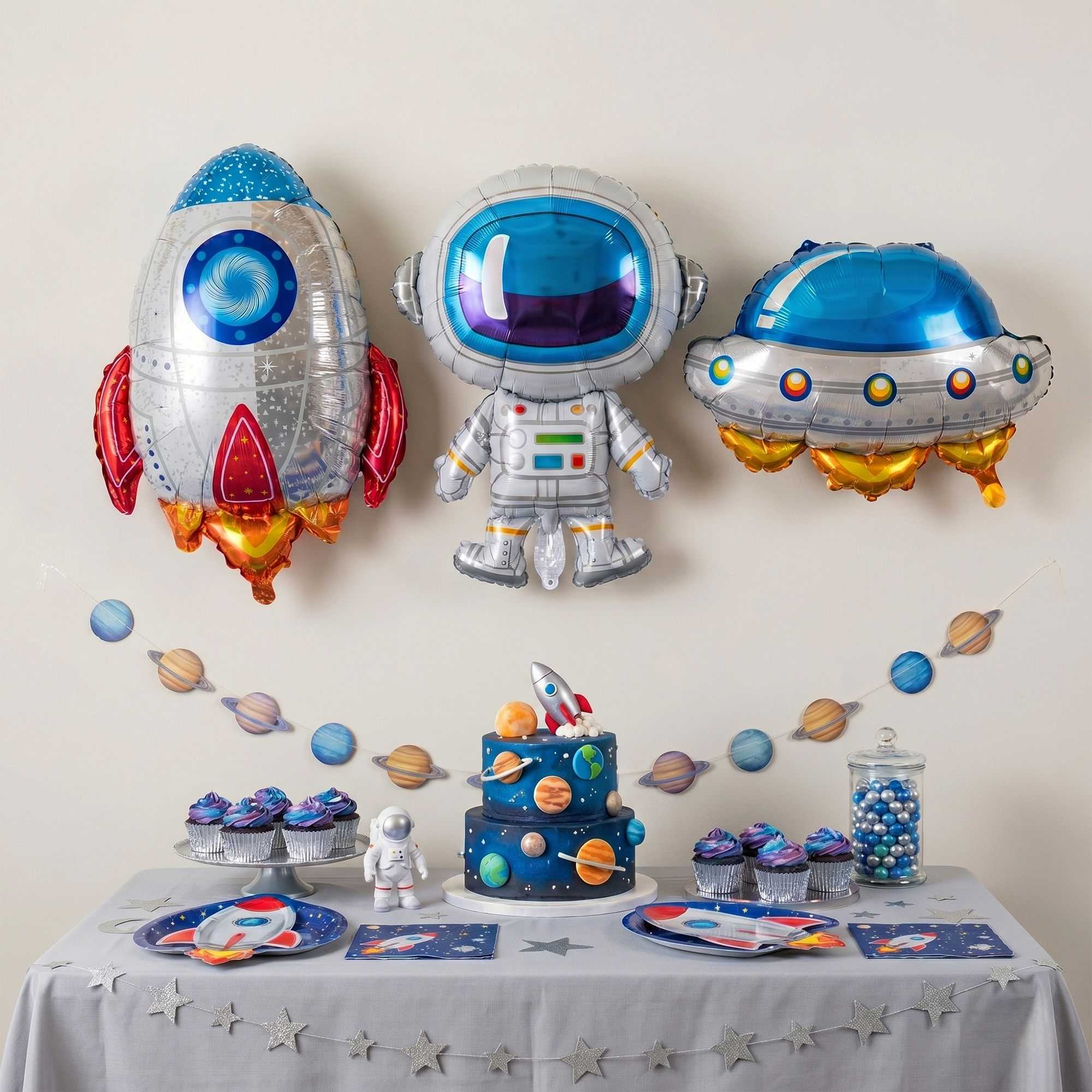 Balloonify Mylar 3-Piece Space Balloon Set - 100 count box