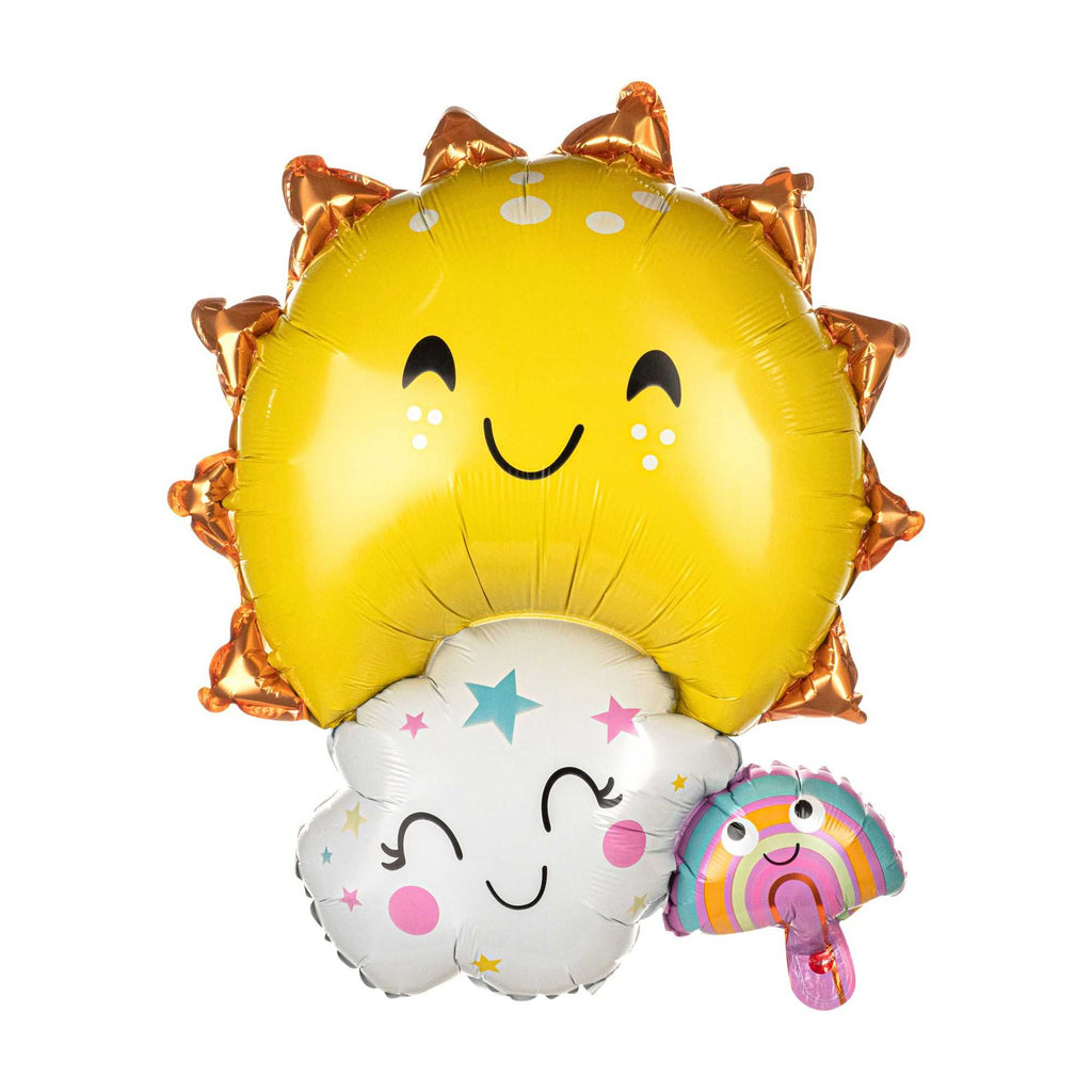 Balloonify Mylar Sun, Cloud and Rainbow Family Balloon - 30 1/4" x 23 1/4" - 100 count box