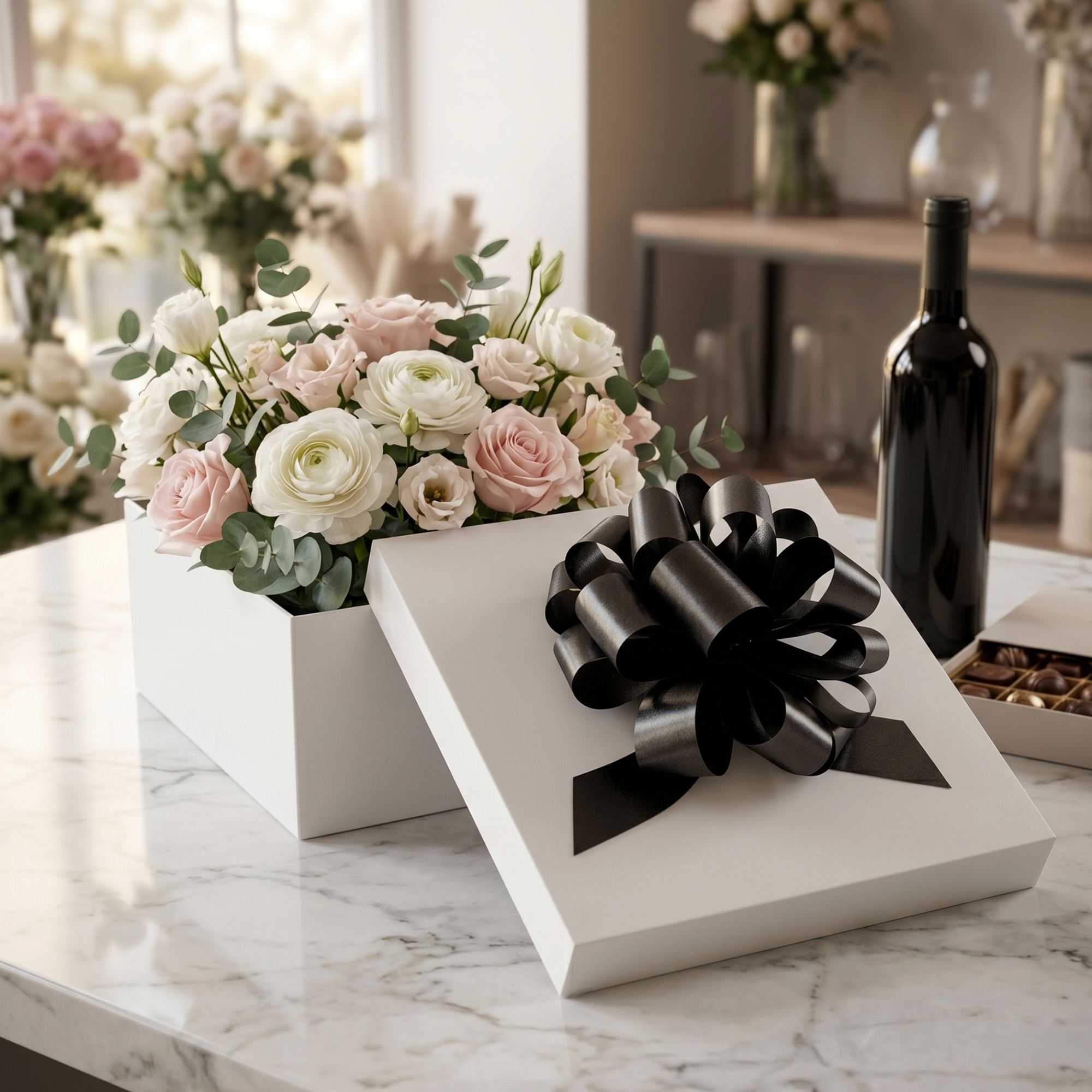 Gift Tek Black Plastic Flora Satin Pull Bow - 5 1/2" - 10 count box