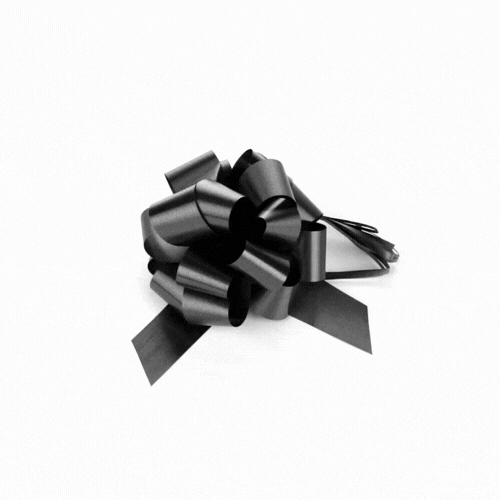 Gift Tek Black Plastic Flora Satin Pull Bow - 5 1/2" - 10 count box