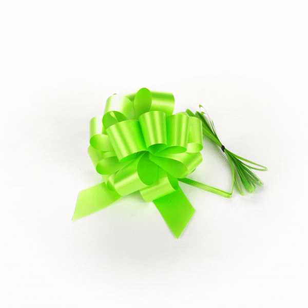 Gift Tek Green Plastic Flora Satin Pull Bow - 5 1/2" - 10 count box