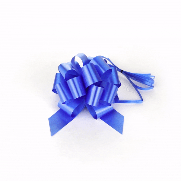 Gift Tek Midnight Blue Plastic Flora Satin Pull Bow - 5 1/2" - 10 count box