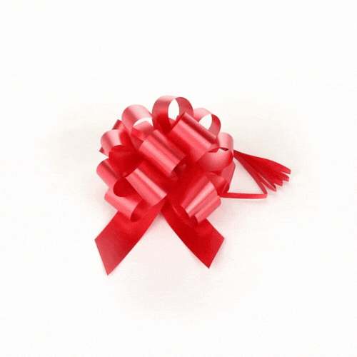 Gift Tek Red Plastic Flora Satin Pull Bow - 5 1/2" - 10 count box
