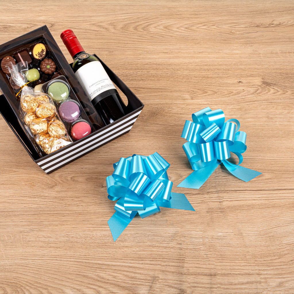 Gift Tek Teal Plastic Flora Satin Pull Bow - 5 1/2" - 10 count box