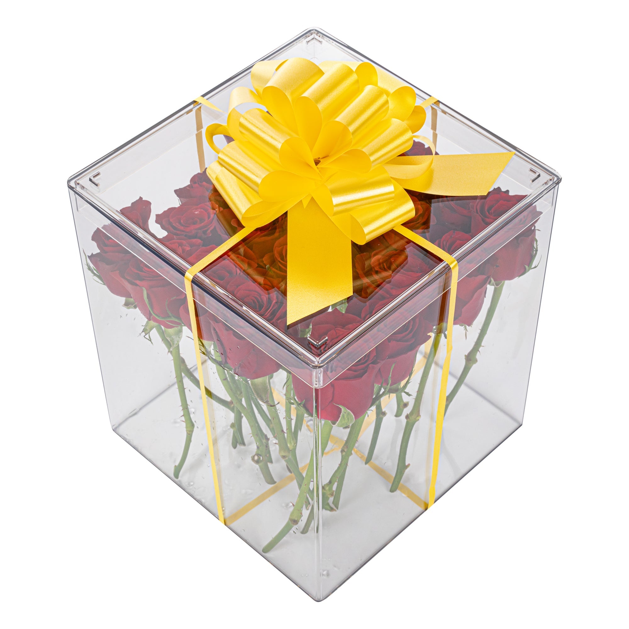Gift Tek Yellow Plastic Flora Satin Pull Bow - 5 1/2" - 1000 count box