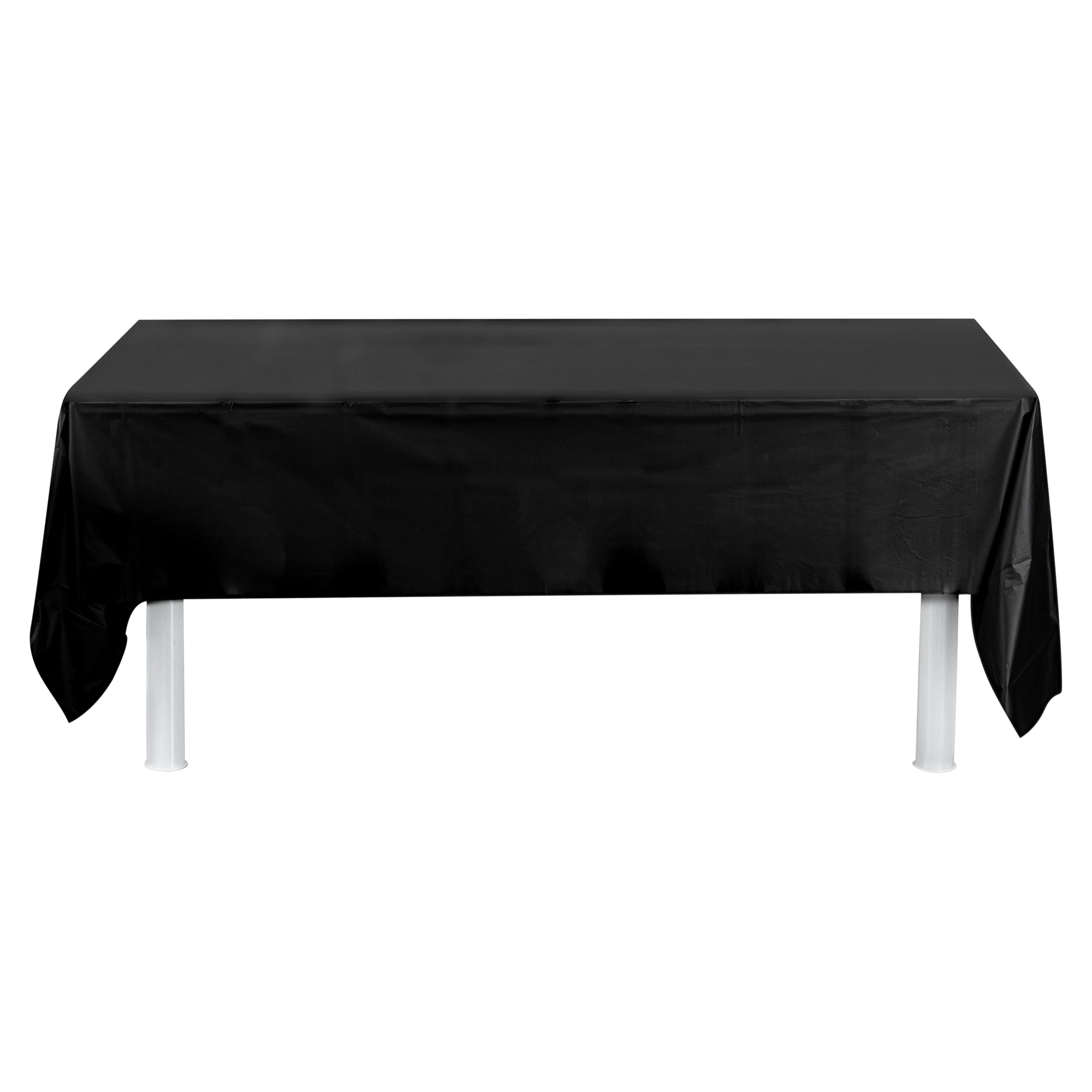 Table Tek Rectangle Black Plastic Table Cover - 108" x 54" - 2 count box
