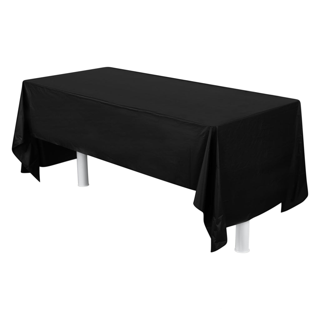Table Tek Rectangle Black Plastic Table Cover - 108" x 54" - 2 count box