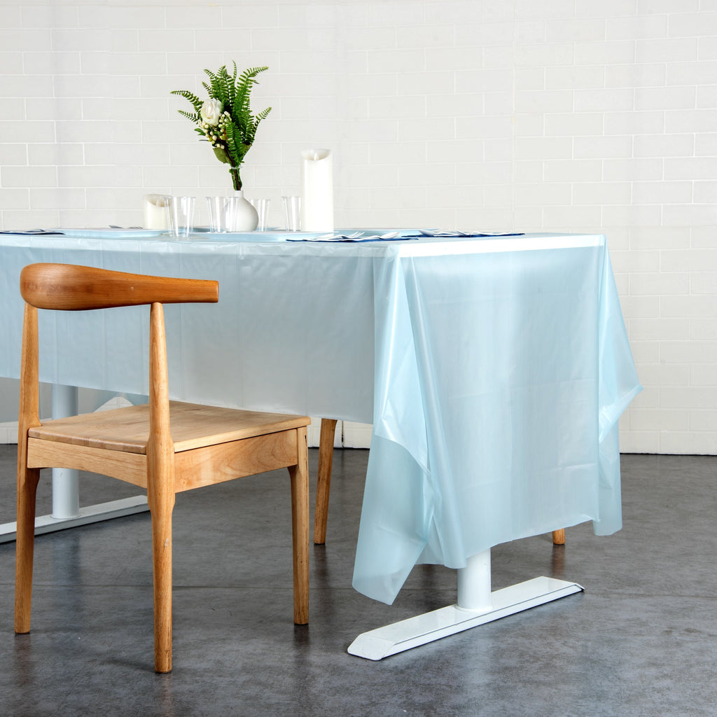 Table Tek Rectangle Blue Plastic Table Cover - 108" x 54" - 2 count box