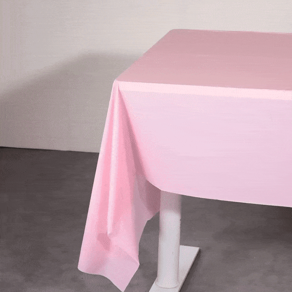 Table Tek Rectangle Pink Plastic Table Cover - 108" x 54" - 20 count box
