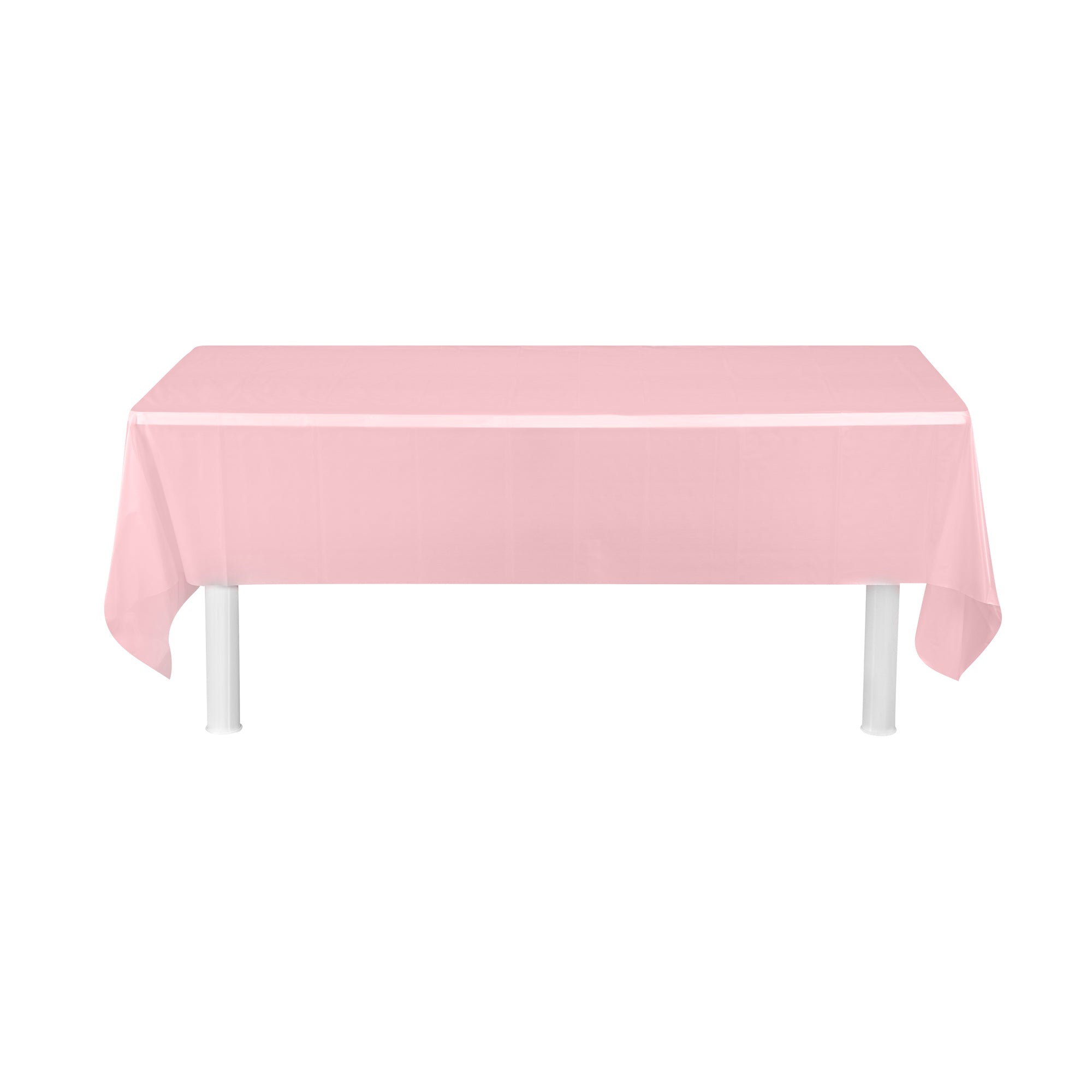 Table Tek Rectangle Pink Plastic Table Cover - 108" x 54" - 20 count box
