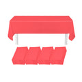 Table Tek Rectangle Red Plastic Table Cover - 108" x 54" - 2 count box