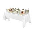 Table Tek Rectangle White Plastic Table Cover - 108" x 54" - 20 count box