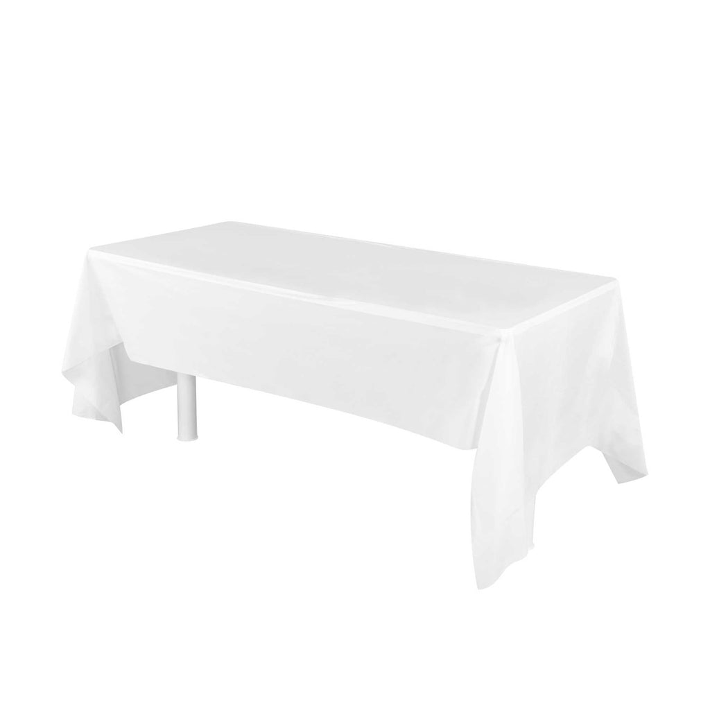 Table Tek Rectangle White Plastic Table Cover - 108" x 54" - 20 count box