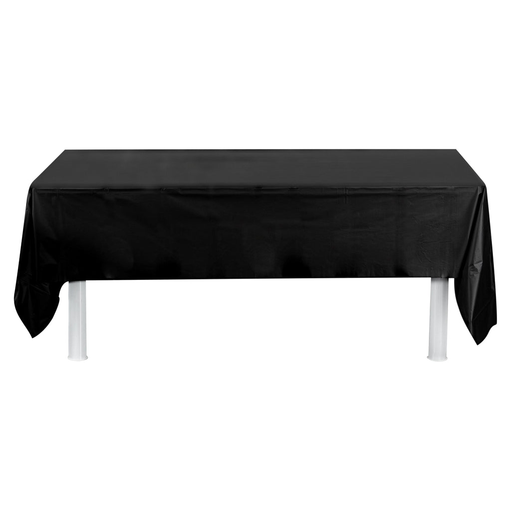 Table Tek Black Plastic Table Cover Roll - with Slide Cutter - 100' x 54" - 1 count box
