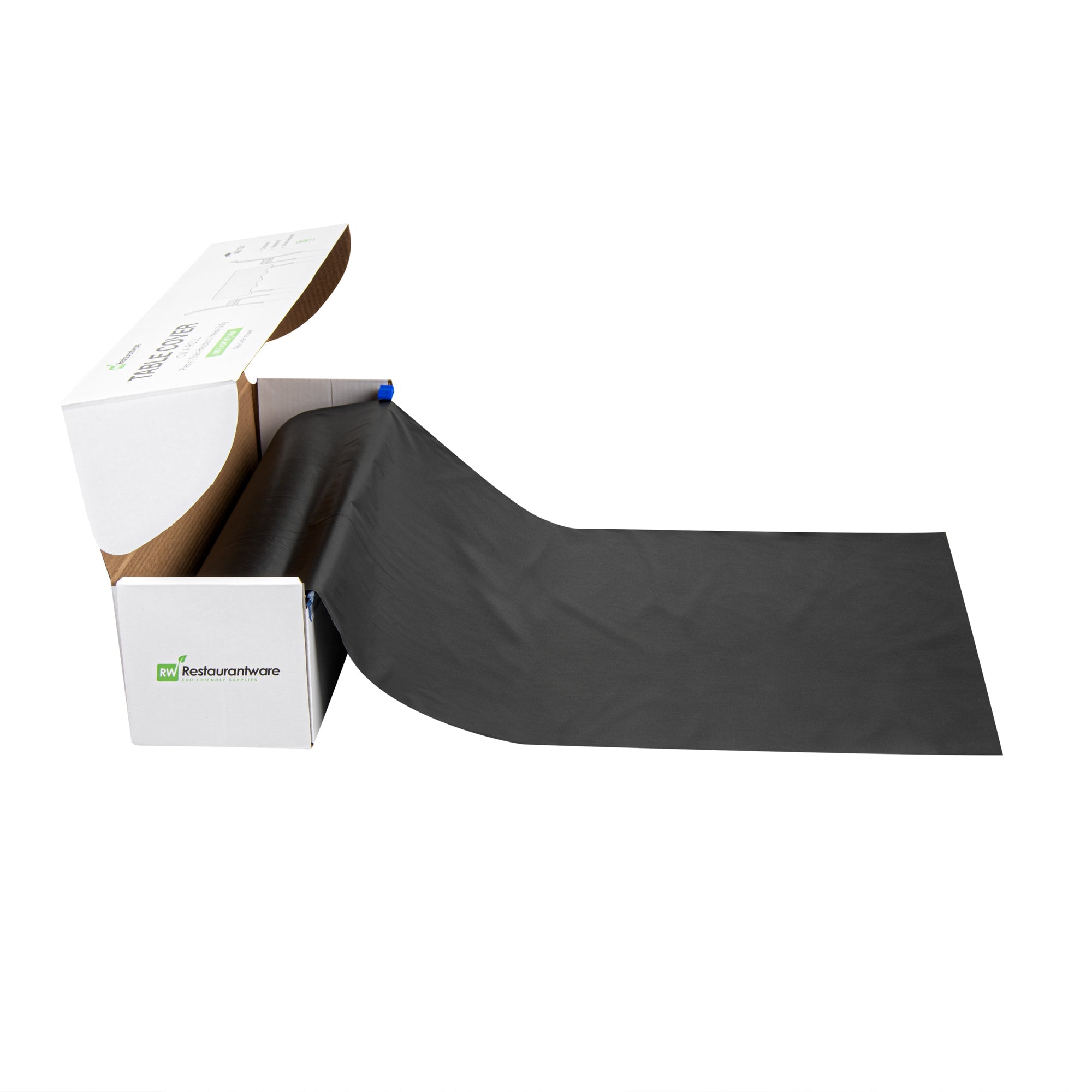 Table Tek Black Plastic Table Cover Roll - with Slide Cutter - 100' x 54" - 10 count box
