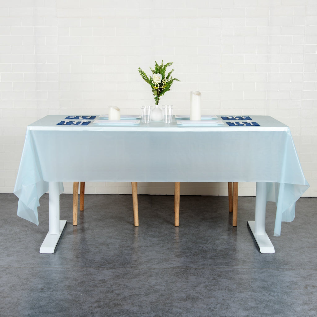 Table Tek Blue Plastic Table Cover Roll - with Slide Cutter - 100' x 54" - 1 count box