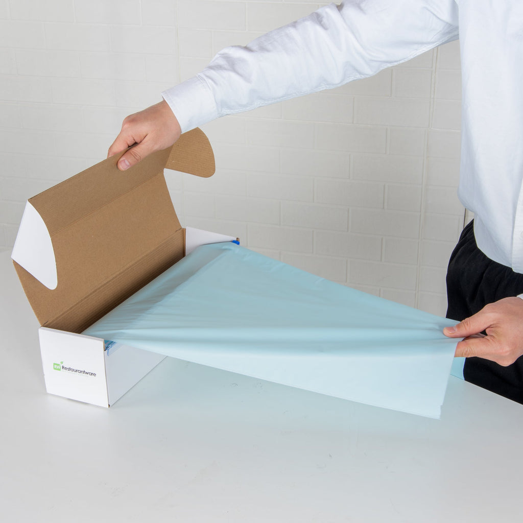 Table Tek Blue Plastic Table Cover Roll - with Slide Cutter - 100' x 54" - 1 count box