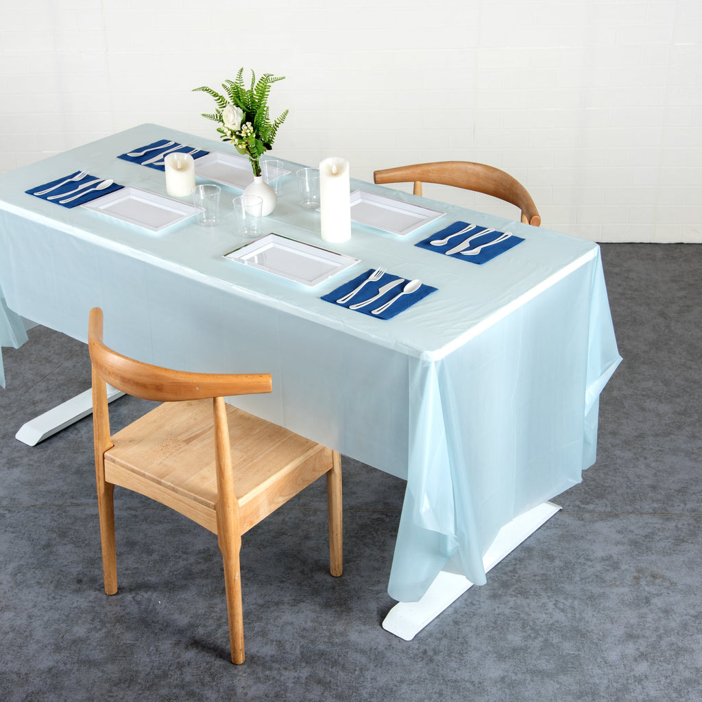 Table Tek Blue Plastic Table Cover Roll - with Slide Cutter - 100' x 54" - 1 count box