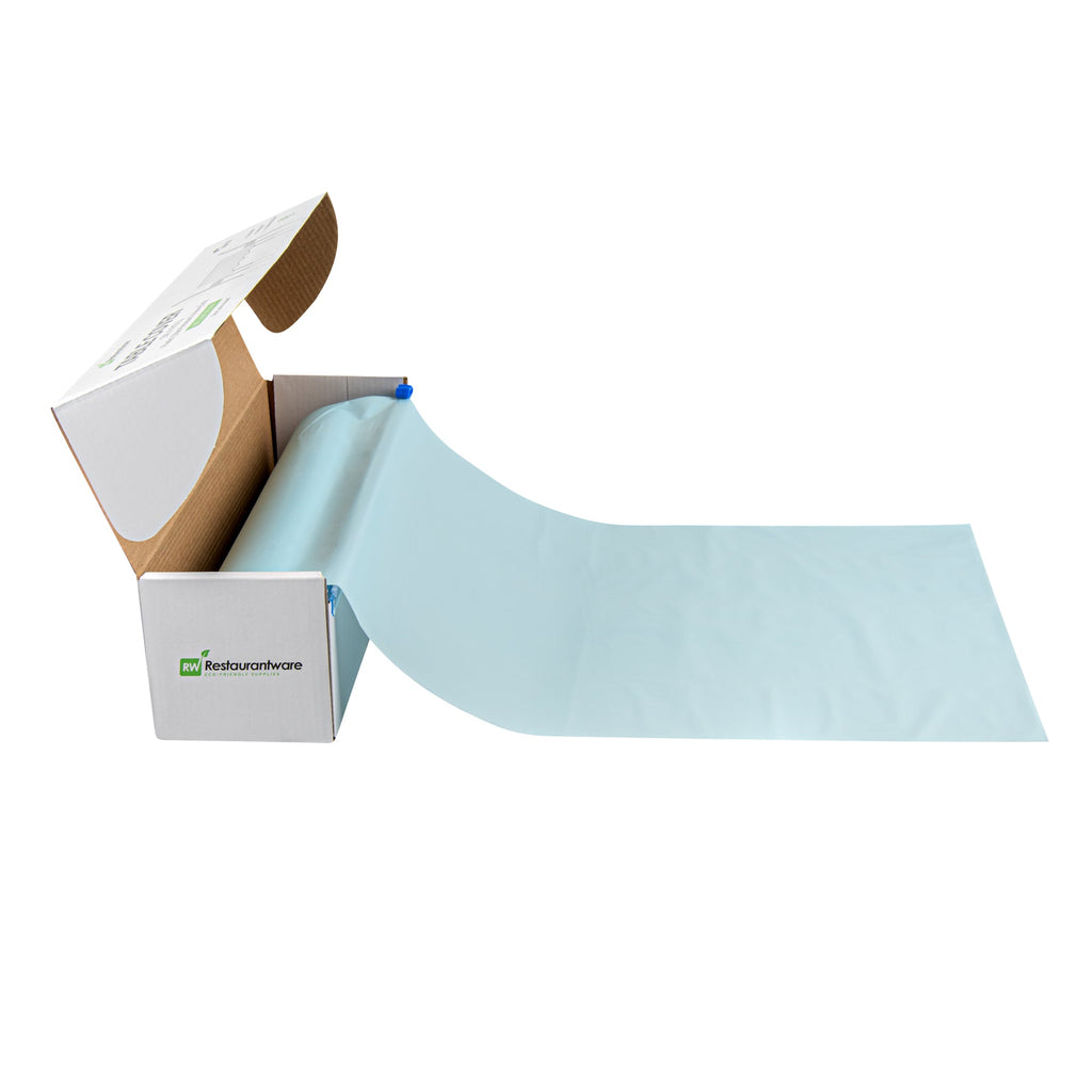 Table Tek Blue Plastic Table Cover Roll - with Slide Cutter - 100' x 54" - 10 count box