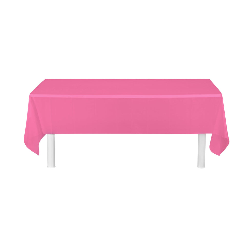 Table Tek Pink Plastic Table Cover Roll - with Slide Cutter - 100' x 54" - 1 count box