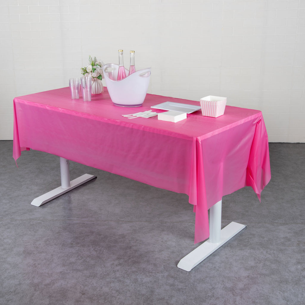Table Tek Pink Plastic Table Cover Roll - with Slide Cutter - 100' x 54" - 1 count box