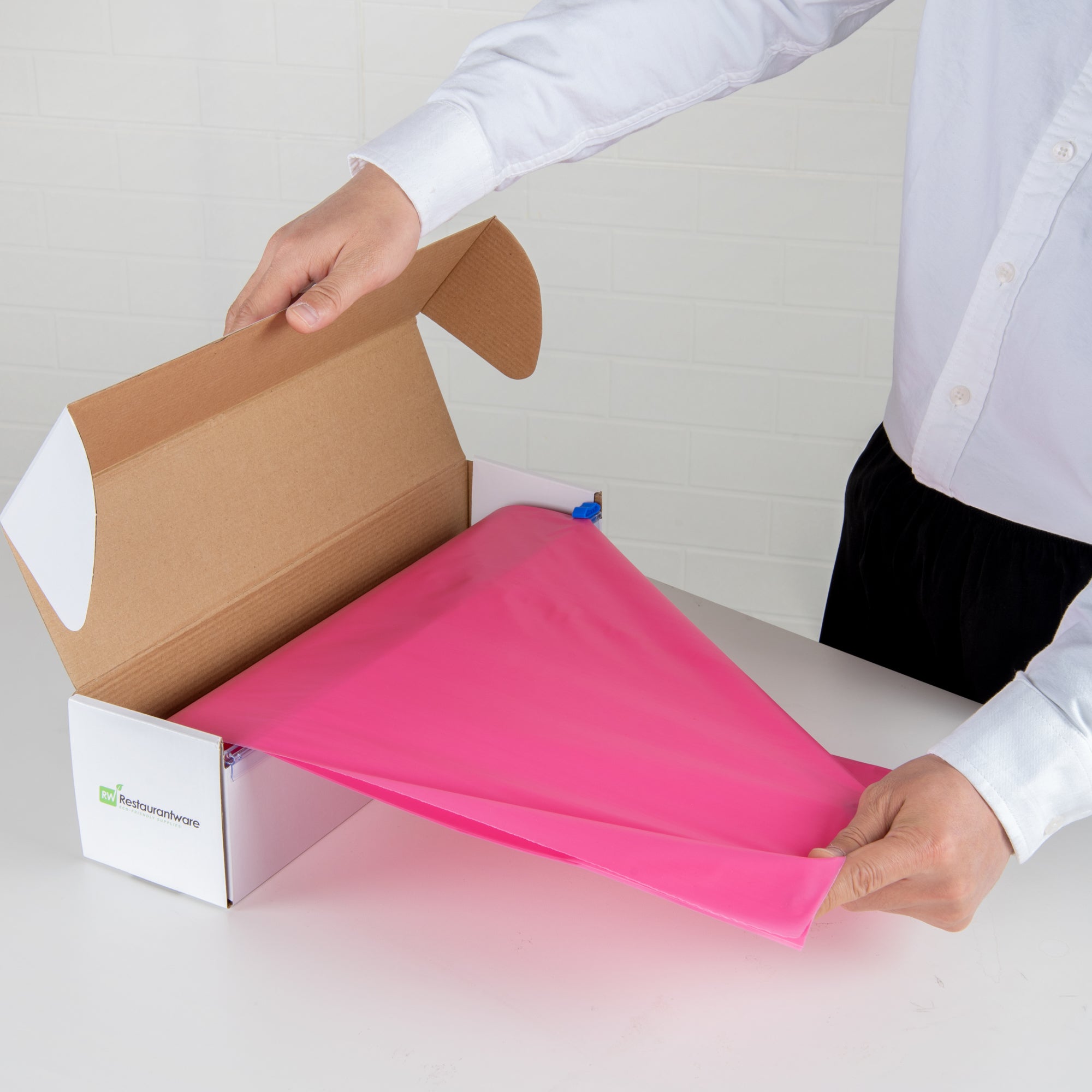 Table Tek Pink Plastic Table Cover Roll - with Slide Cutter - 100' x 54" - 1 count box