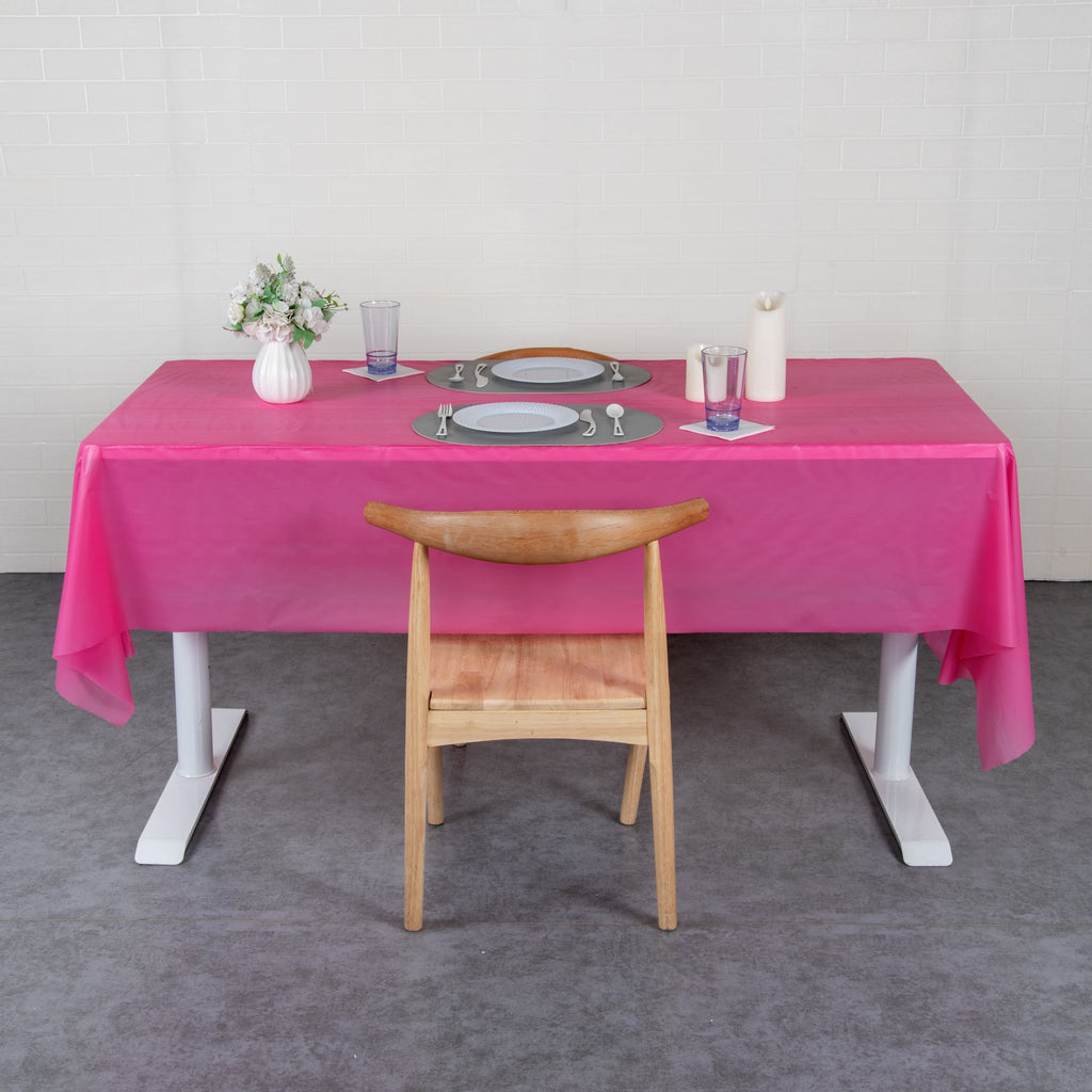 Table Tek Pink Plastic Table Cover Roll - with Slide Cutter - 100' x 54" - 10 count box