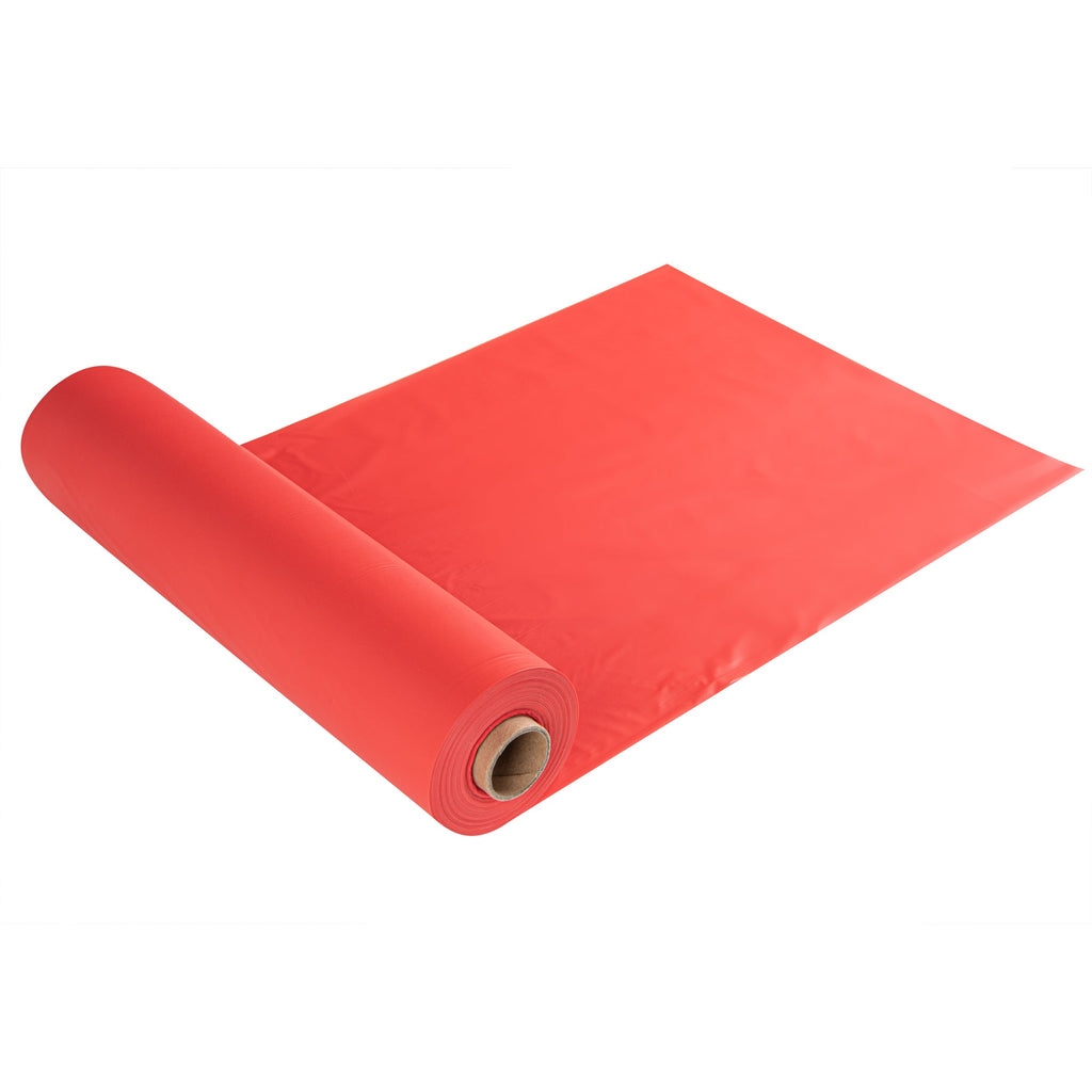 Table Tek Red Plastic Table Cover Roll - with Slide Cutter - 100' x 54" - 1 count box