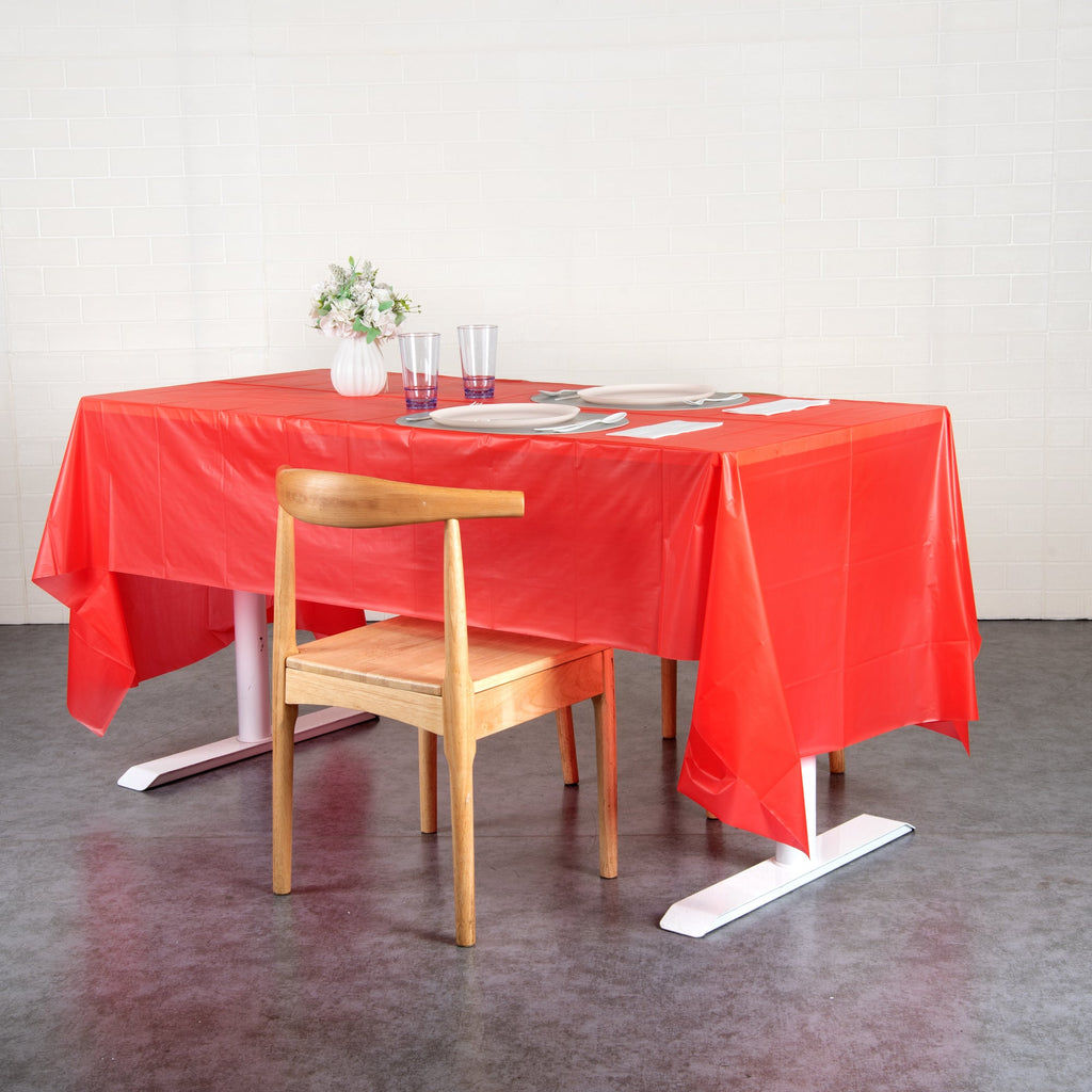 Table Tek Red Plastic Table Cover Roll - with Slide Cutter - 100' x 54" - 1 count box