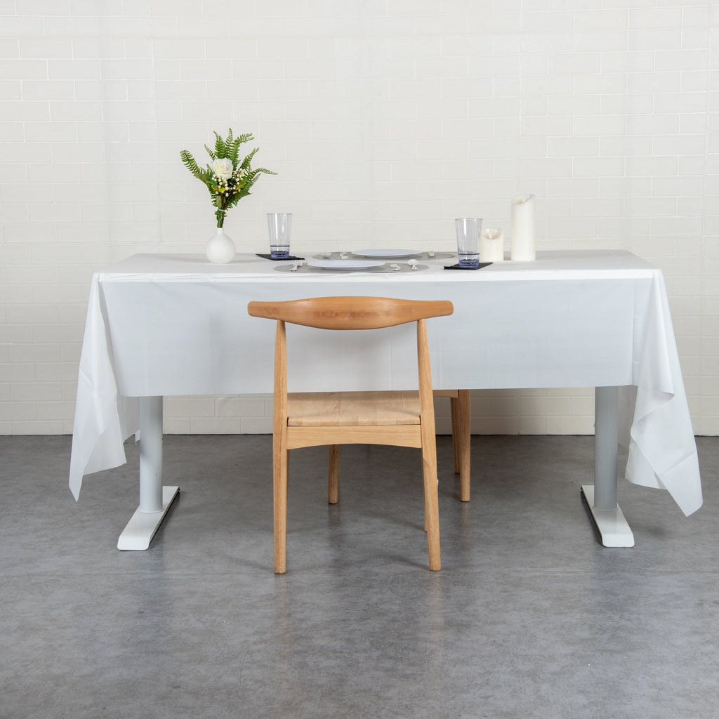 Table Tek White Plastic Table Cover Roll - with Slide Cutter - 100' x 54" - 1 count box
