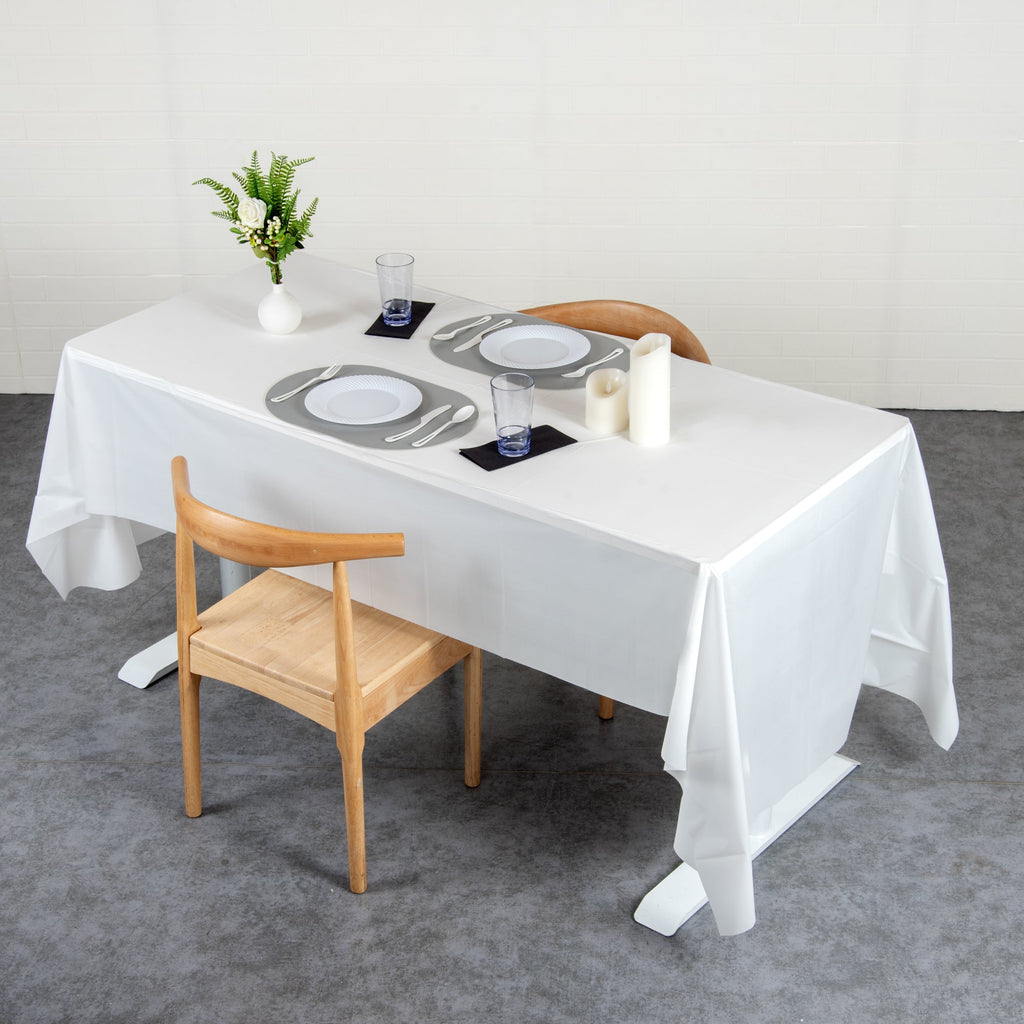 Table Tek White Plastic Table Cover Roll - with Slide Cutter - 100' x 54" - 1 count box