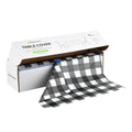 Table Tek Black Gingham Plastic Table Cover Roll - with Slide Cutter - 100' x 54" - 10 count box