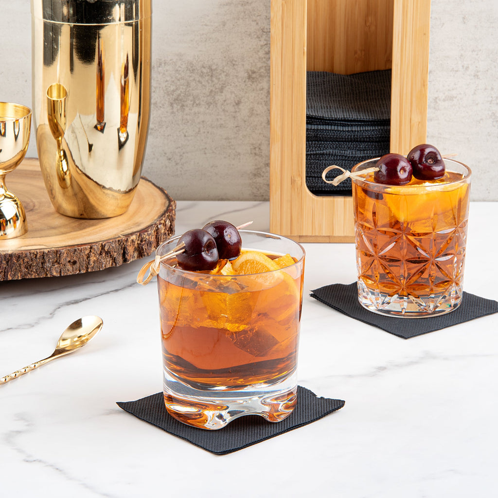 Bev Tek 12 oz Polycarbonate Double Old Fashioned Glass - 3 1/2" x 3 1/2" x 3 3/4" - 6 count box