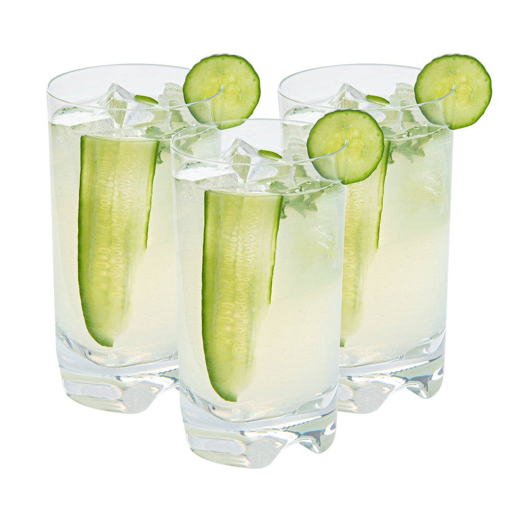 Bev Tek 14 oz Polycarbonate Highball Glass - 3" x 3" x 5 1/2" - 6 count box