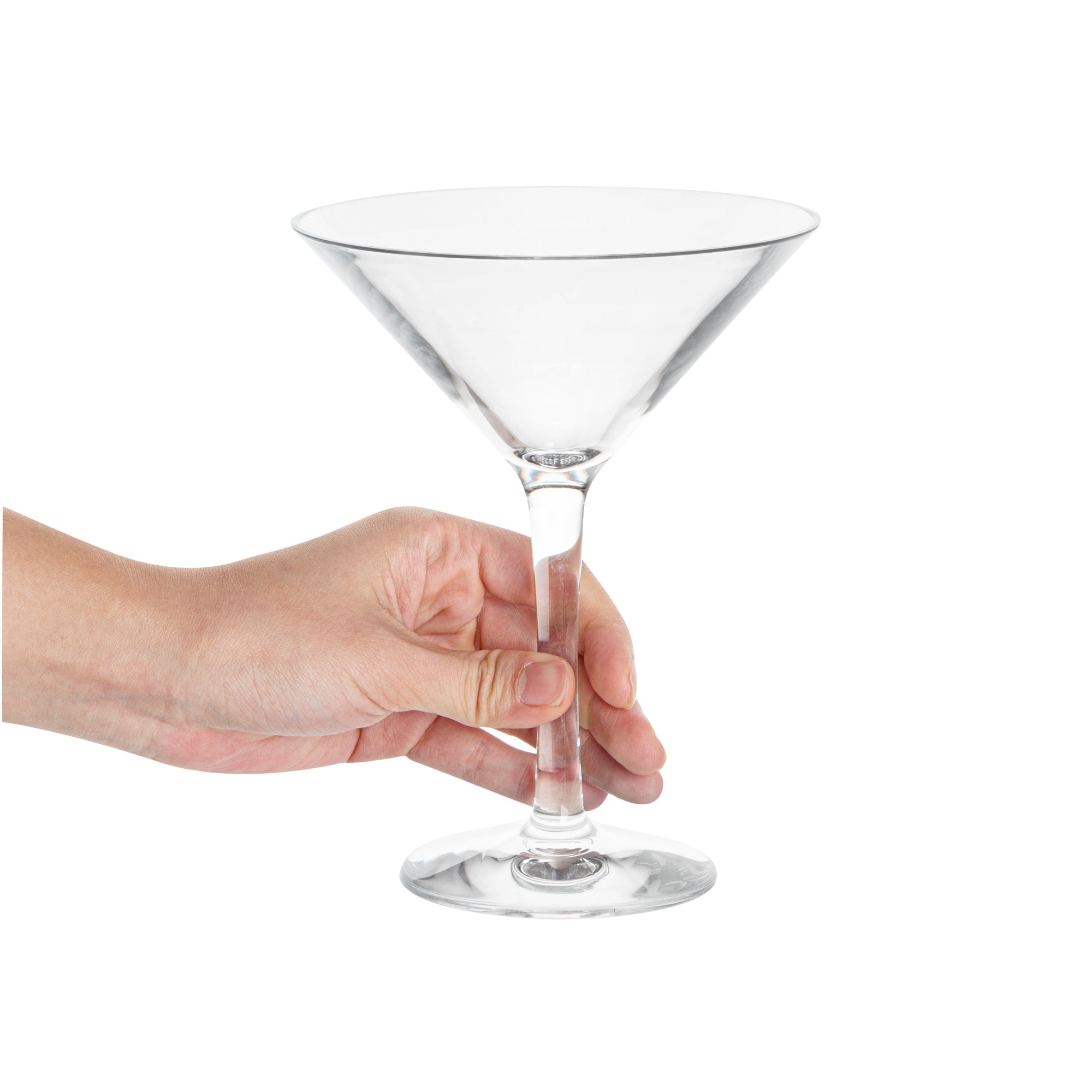 Bev Tek 10 oz Polycarbonate Cocktail Martini Glass - 5 1/4" x 5 1/4" x 6 3/4" - 6 count box