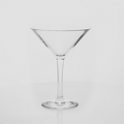 Bev Tek 10 oz Polycarbonate Cocktail Martini Glass - 5 1/4" x 5 1/4" x 6 3/4" - 6 count box