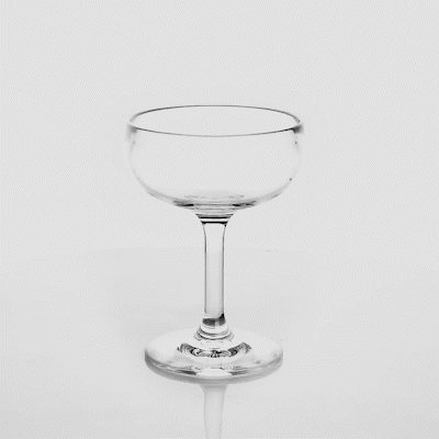Bev Tek 7 oz Polycarbonate Champagne Coupe Glass - 3 3/4" x 3 3/4" x 5" - 6 count box