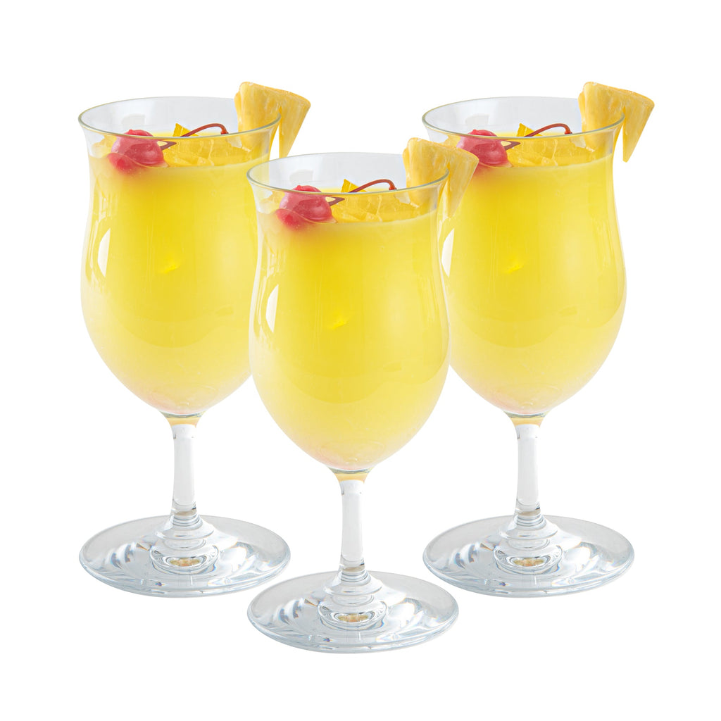 Bev Tek 13 oz Polycarbonate Poco Grande / Pina Colada Glass - 3 1/2" x 3 1/2" x 7 1/2" - 48 count box