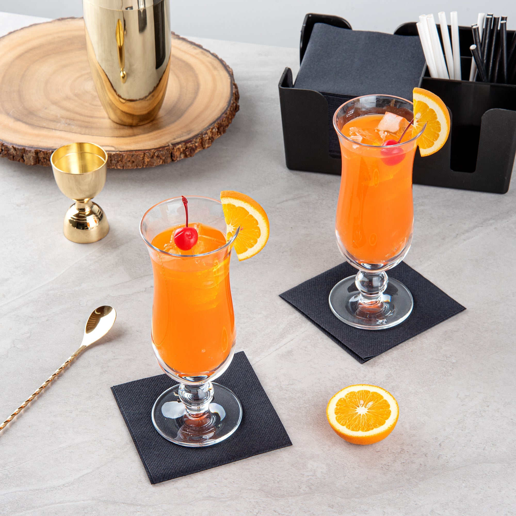 Bev Tek 11 oz Polycarbonate Hurricane Glass - 3" x 3" x 8" - 48 count box