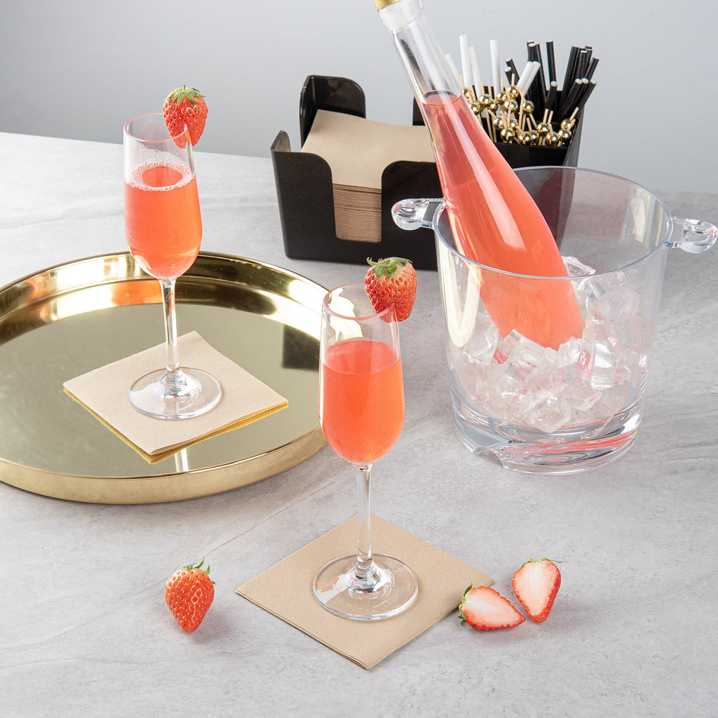 Bev Tek 6 oz Polycarbonate Champagne Flute - 2 3/4" x 2 3/4" x 8 3/4" - 48 count box
