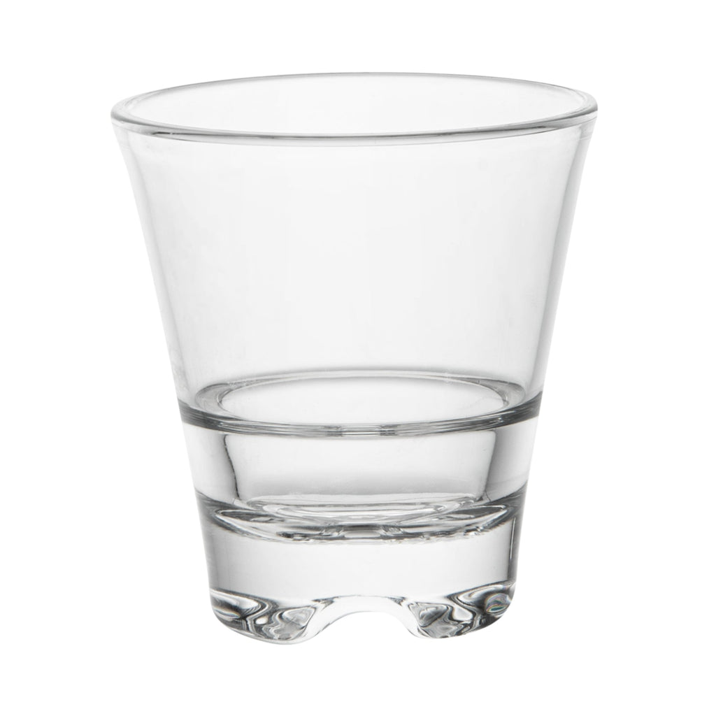 Bev Tek 3 oz Polycarbonate Whiskey Glass - Stackable - 2 1/2" x 2 1/2" x 2 3/4" - 6 count box