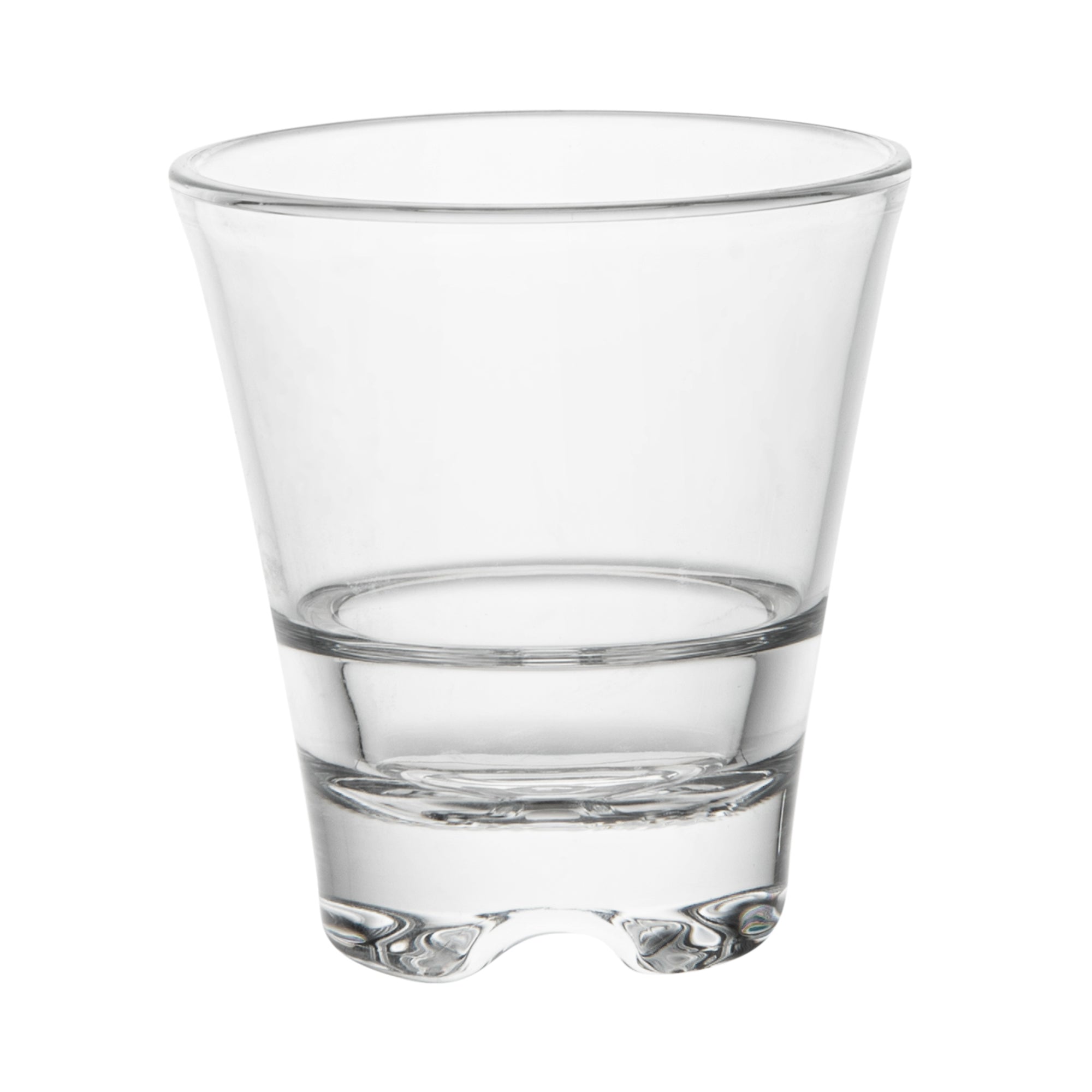 Bev Tek 3 oz Polycarbonate Whiskey Glass - Stackable - 2 1/2" x 2 1/2" x 2 3/4" - 6 count box
