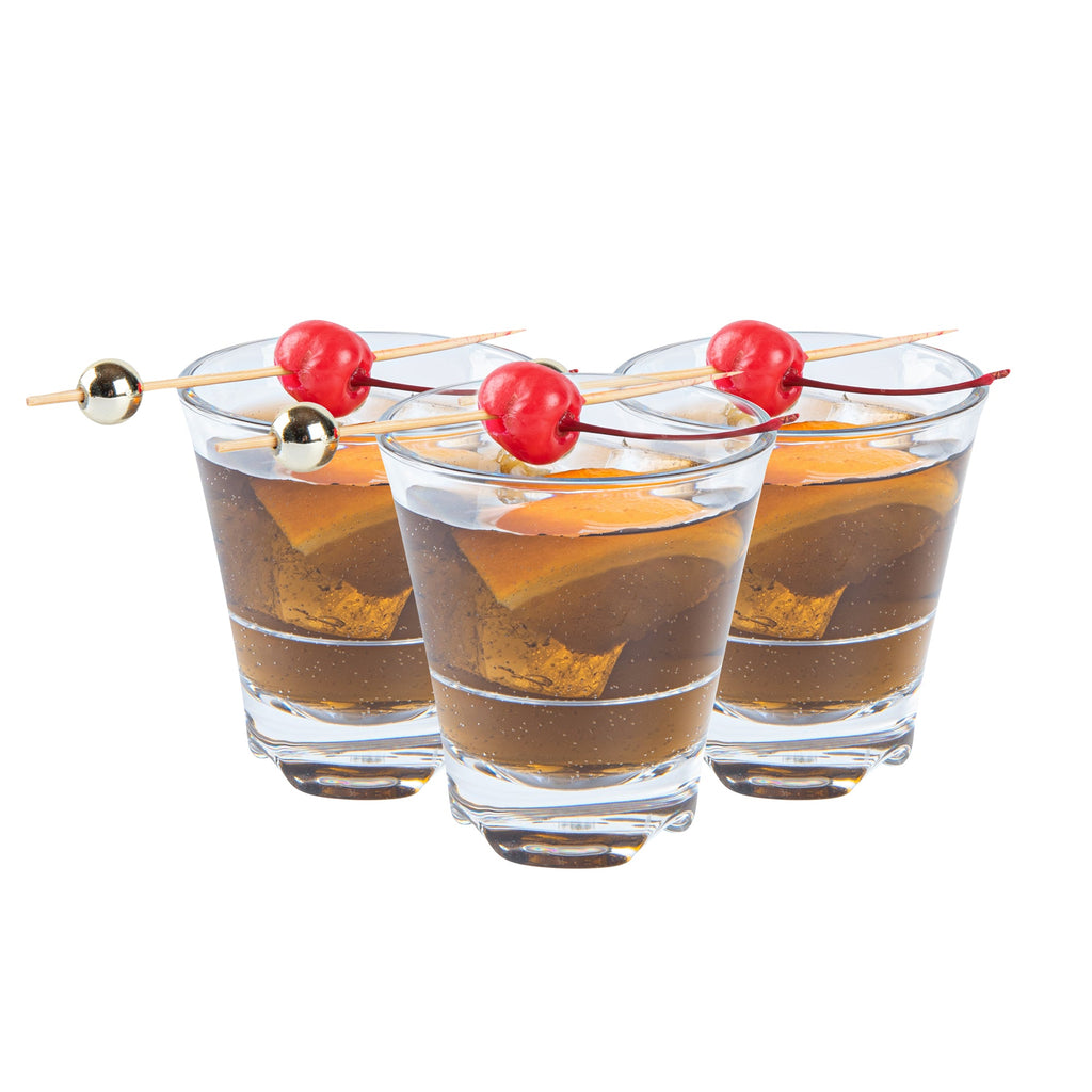 Bev Tek 3 oz Polycarbonate Whiskey Glass - Stackable - 2 1/2" x 2 1/2" x 2 3/4" - 6 count box
