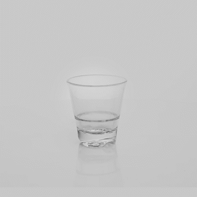 Bev Tek 3 oz Polycarbonate Whiskey Glass - Stackable - 2 1/2" x 2 1/2" x 2 3/4" - 6 count box