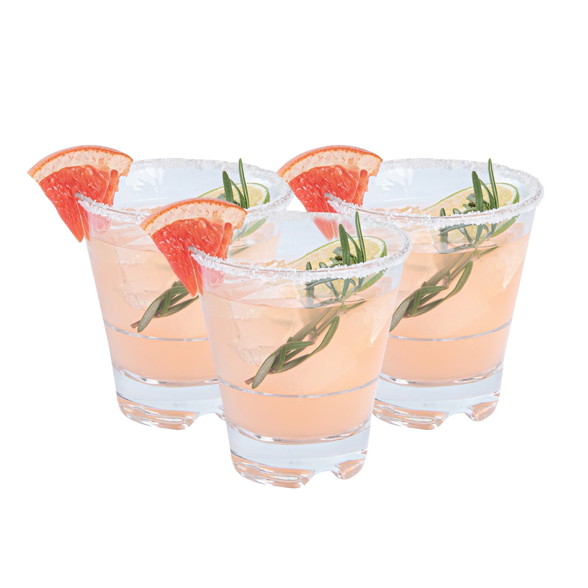 Bev Tek 9 oz Polycarbonate Rocks Glass - Stackable - 3 1/2" x 3 1/2" x 3 3/4" - 6 count box