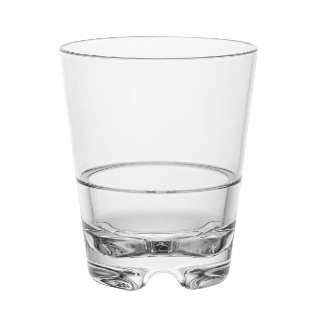 Bev Tek 14 oz Polycarbonate Old Fashioned Glass - Stackable - 3 3/4" x 3 3/4" x 4 1/4" - 6 count box