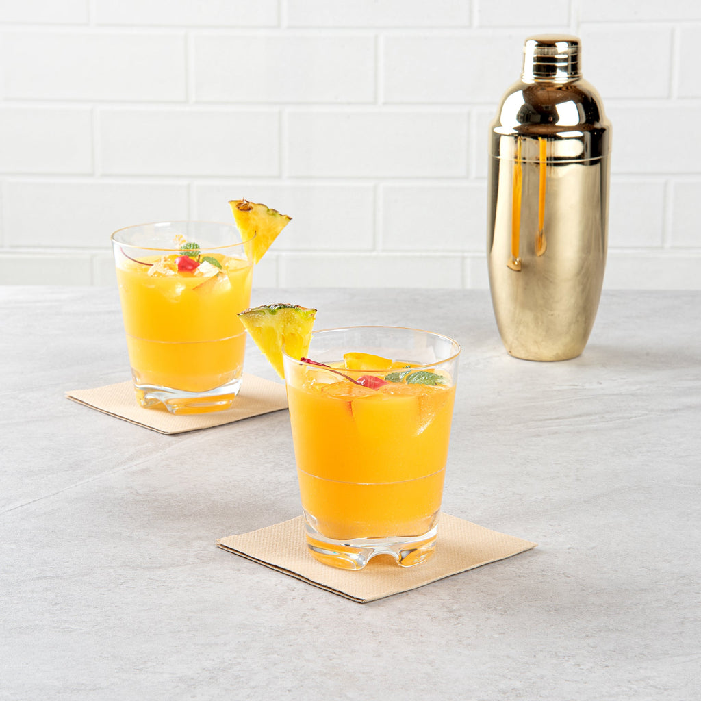 Bev Tek 14 oz Polycarbonate Old Fashioned Glass - Stackable - 3 3/4" x 3 3/4" x 4 1/4" - 6 count box