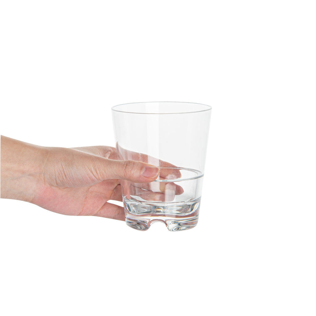 Bev Tek 14 oz Polycarbonate Old Fashioned Glass - Stackable - 3 3/4" x 3 3/4" x 4 1/4" - 48 count box